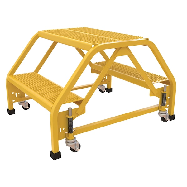 Vestil 1.67 ft Perforated Steel Stepladder W/ Casters LAD-DD-P-26-2-P - main